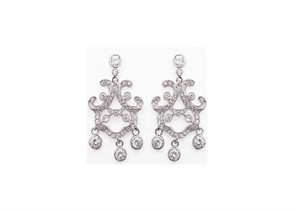 White Gold Plated | Chandelier Earrings